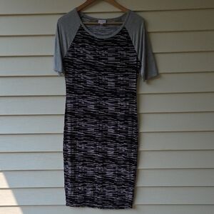 LuLaRoe Black and White Sheath Midi Dress